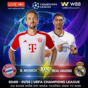 Read more about the article [W88 – MINIGAME] CÚP C1 | BAYERN MUNICH – REAL MADRID | ĐƯỜNG TỚI CHUNG KẾT