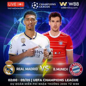 Read more about the article [W88 – MINIGAME] [CUP C1] | REAL MADRID – B. MUNICH | SO TÀI ĐỈNH CAO
