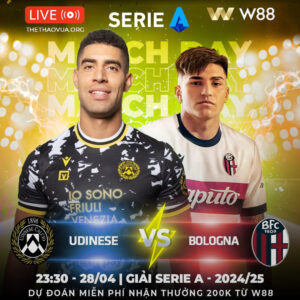 Read more about the article [W88 – MINIGAME] UDINESE – BOLOGNA | KẾT LIỄU CHỦ NHÀ