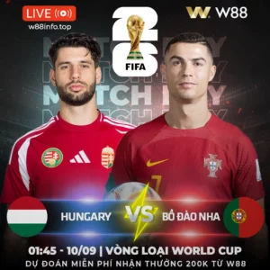 Read more about the article [W88 – MINIGAME] HUNGARY – BỒ ĐÀO NHA | 3 ĐIỂM CHO RONALDO