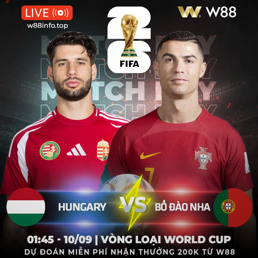 You are currently viewing [W88 – MINIGAME] HUNGARY – BỒ ĐÀO NHA | 3 ĐIỂM CHO RONALDO