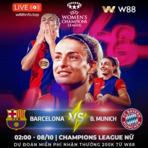 Read more about the article [W88 – MINIGAME] BARCELONA – B.MUNICH | SỨC MẠNH VÀ BẢN LĨNH