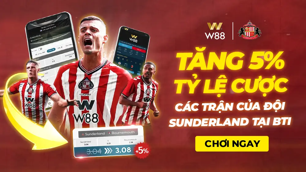 You are currently viewing TĂNG THÊM 5% TỶ LỆ CƯỢC CÁC TRẬN ĐẤU SUNDERLAND TẠI BTI