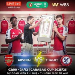 Read more about the article [W88 – MINIGAME] ARSENAL – C.PALACE | MỞ CỬA VÀO BÁN KẾT