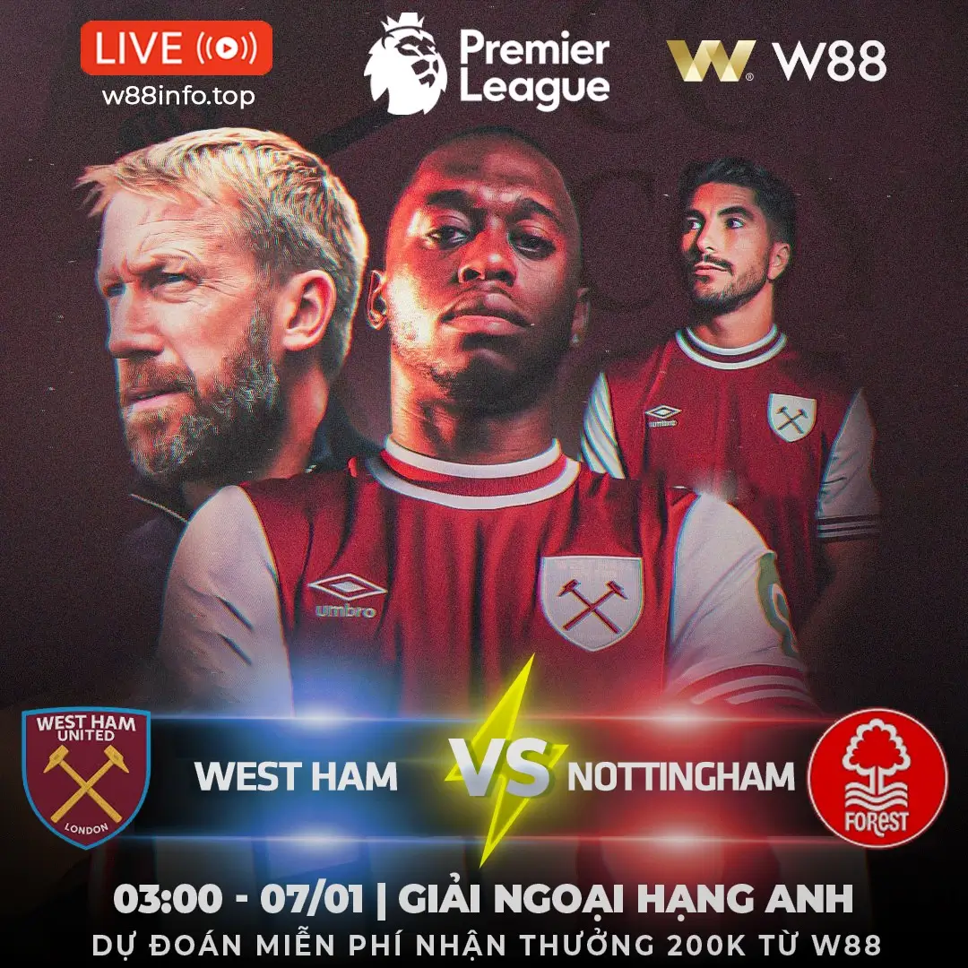 You are currently viewing [W88 – MINIGAME] WEST HAM – NOTTINGHAM | CỐ GẮNG TRỤ HẠNG
