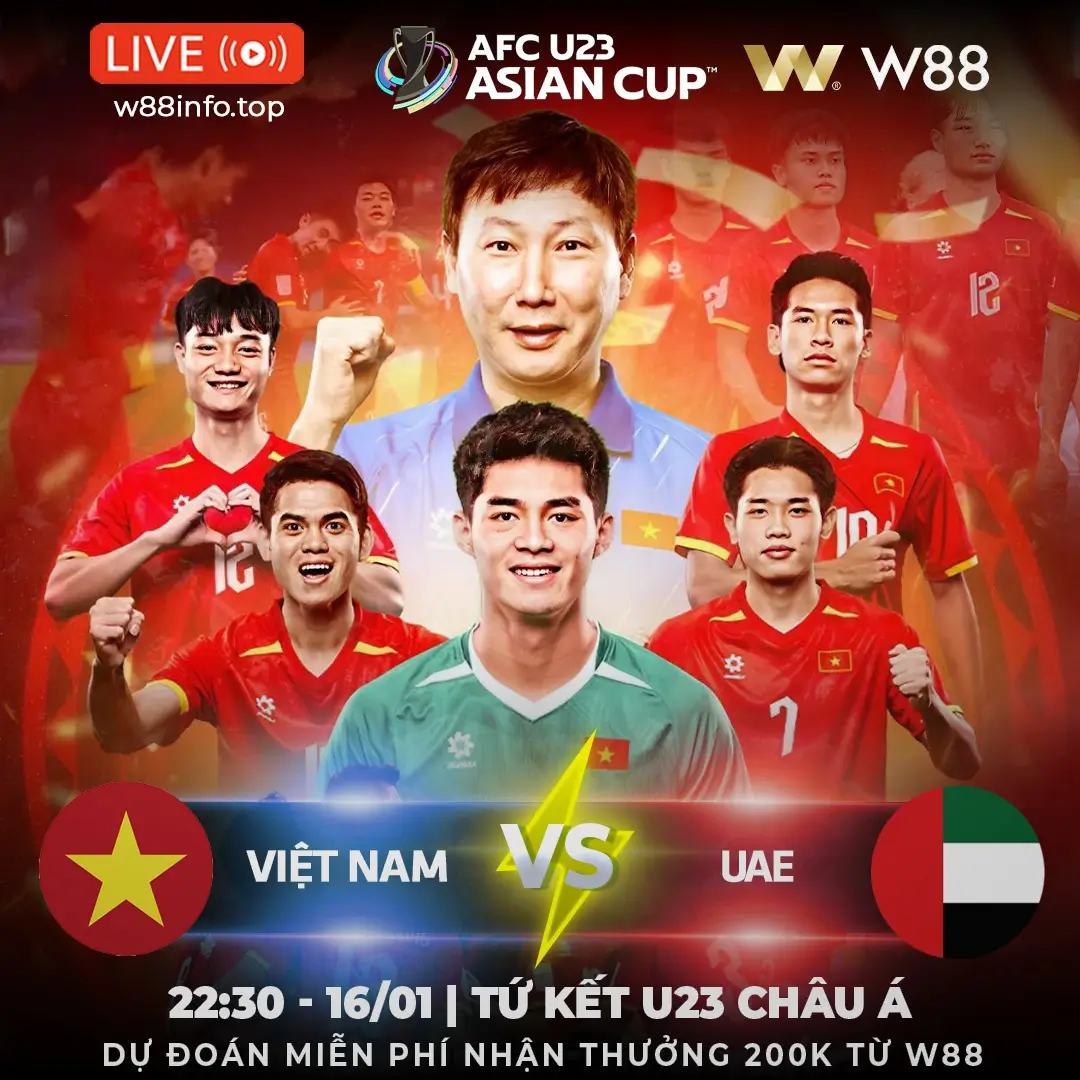 You are currently viewing [W88 – MINIGAME] U23 VIỆT NAM – U23 UAE | CHIẾN BINH SAO VÀNG