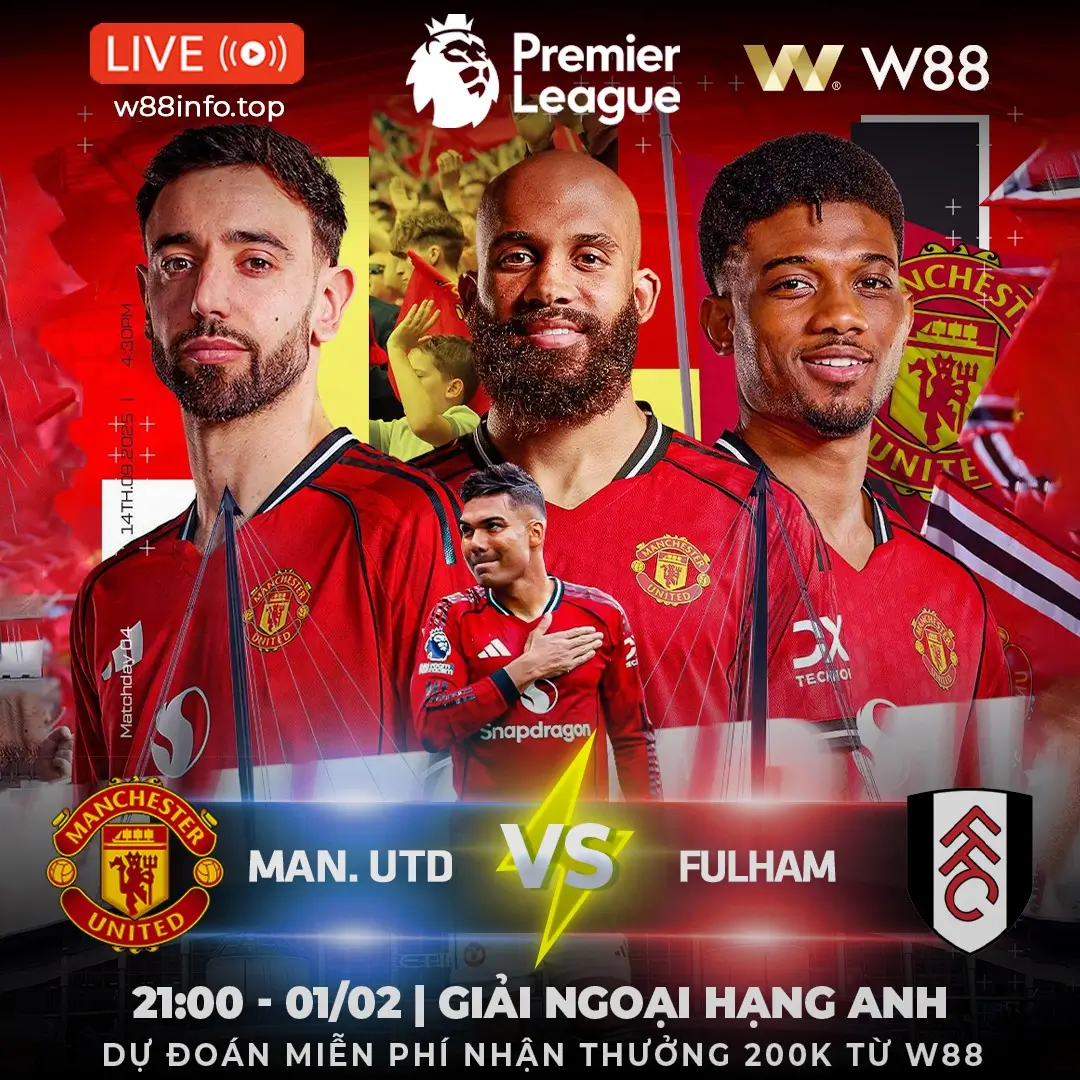 You are currently viewing [W88 – MINIGAME] MAN UTD – FULLHAM | TIẾP ĐÀ CHIẾN THẮNG