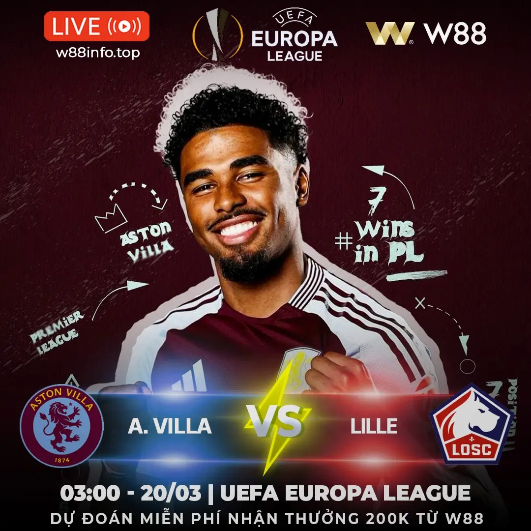 You are currently viewing [W88 – MINIGAME] ASTON VILLA – LILLE | GIỮ VỮNG LỢI THẾ