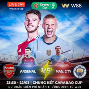 Read more about the article [W88 – MINIGAME] ARSENAL – MANCITY | PHÁO THỦ ĐĂNG QUANG?