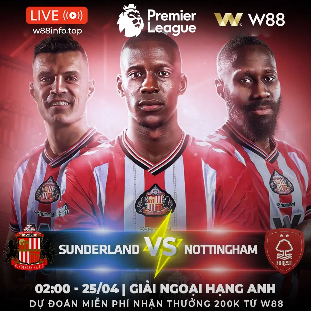 You are currently viewing [W88 – MINIGAME] SUNDERLAND – NOTTINGHAM | LỢI THẾ SÂN NHÀ