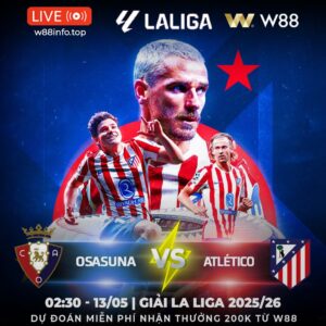 Read more about the article [W88 – MINIGAME] OSASUNA – A.MADRID | TUỘT DỐC KHÔNG PHANH!