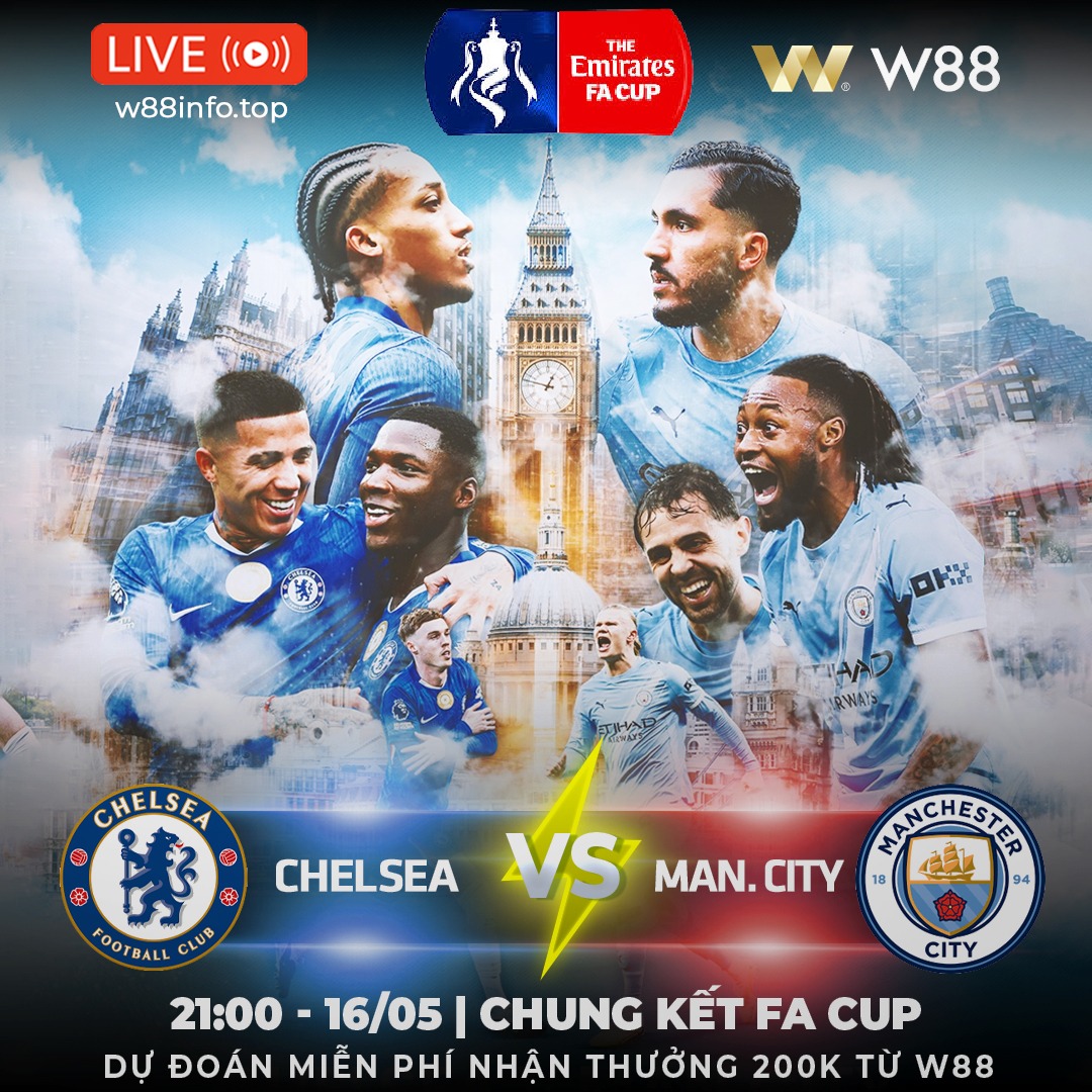 You are currently viewing [W88 – MINIGAME] CHELSEA – MAN CITY | CHUNG KẾT RỰC LỬA