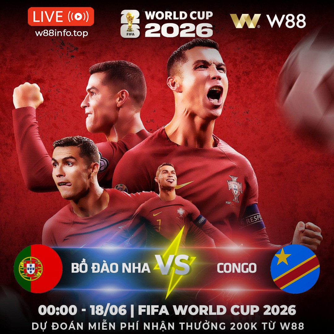 You are currently viewing [W88 – MINIGAME] BỒ ĐÀO NHA – CONGO | RONALDO KHAI HỎA