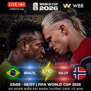 Read more about the article [W88 – MINIGAME] BRAZIL – NA UY | NGÔI SAO ĐỐI ĐẦU